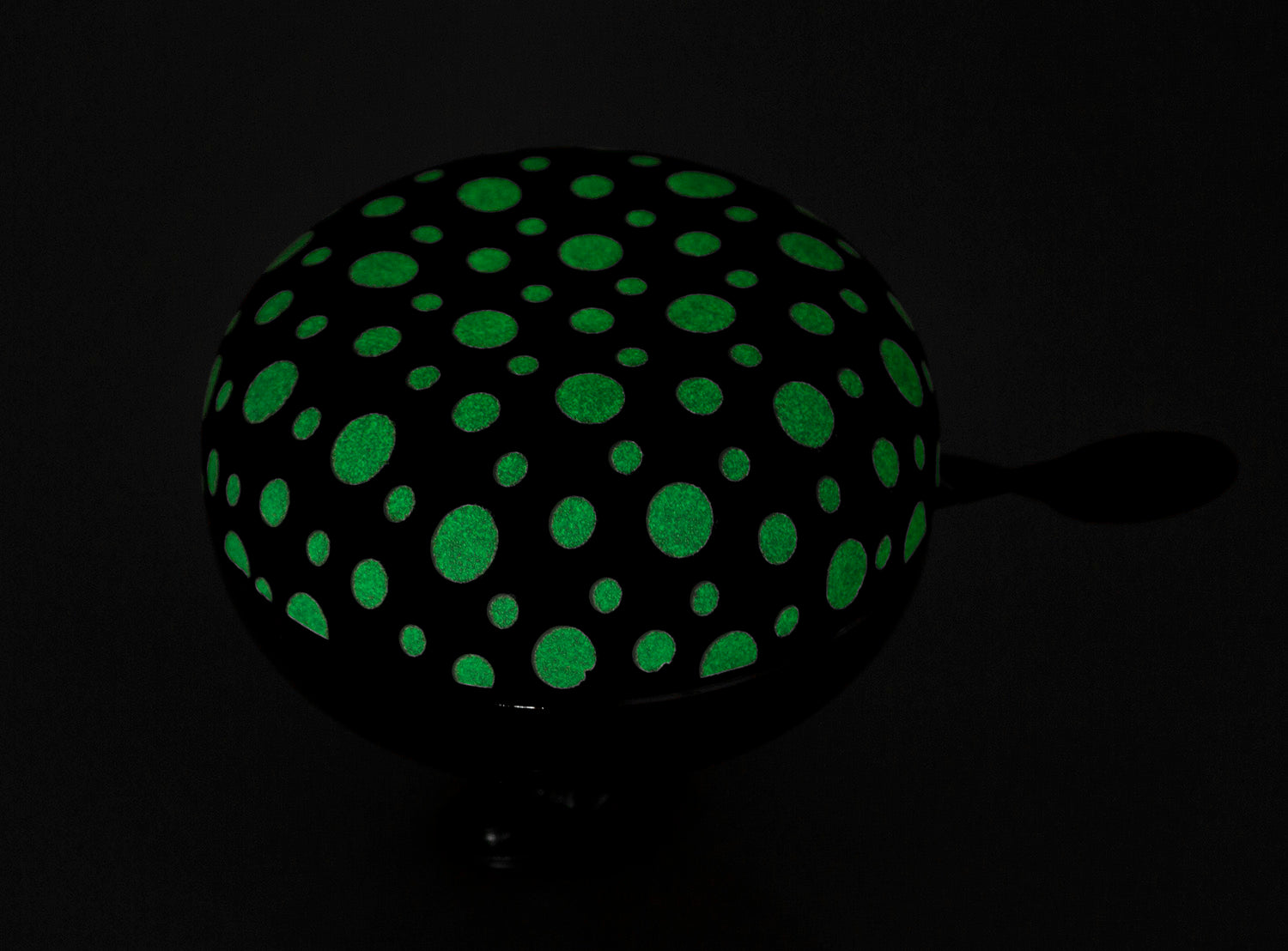 Fietsbel Ding-Dong M-Wave ø80mm - black with white fluorescent dots