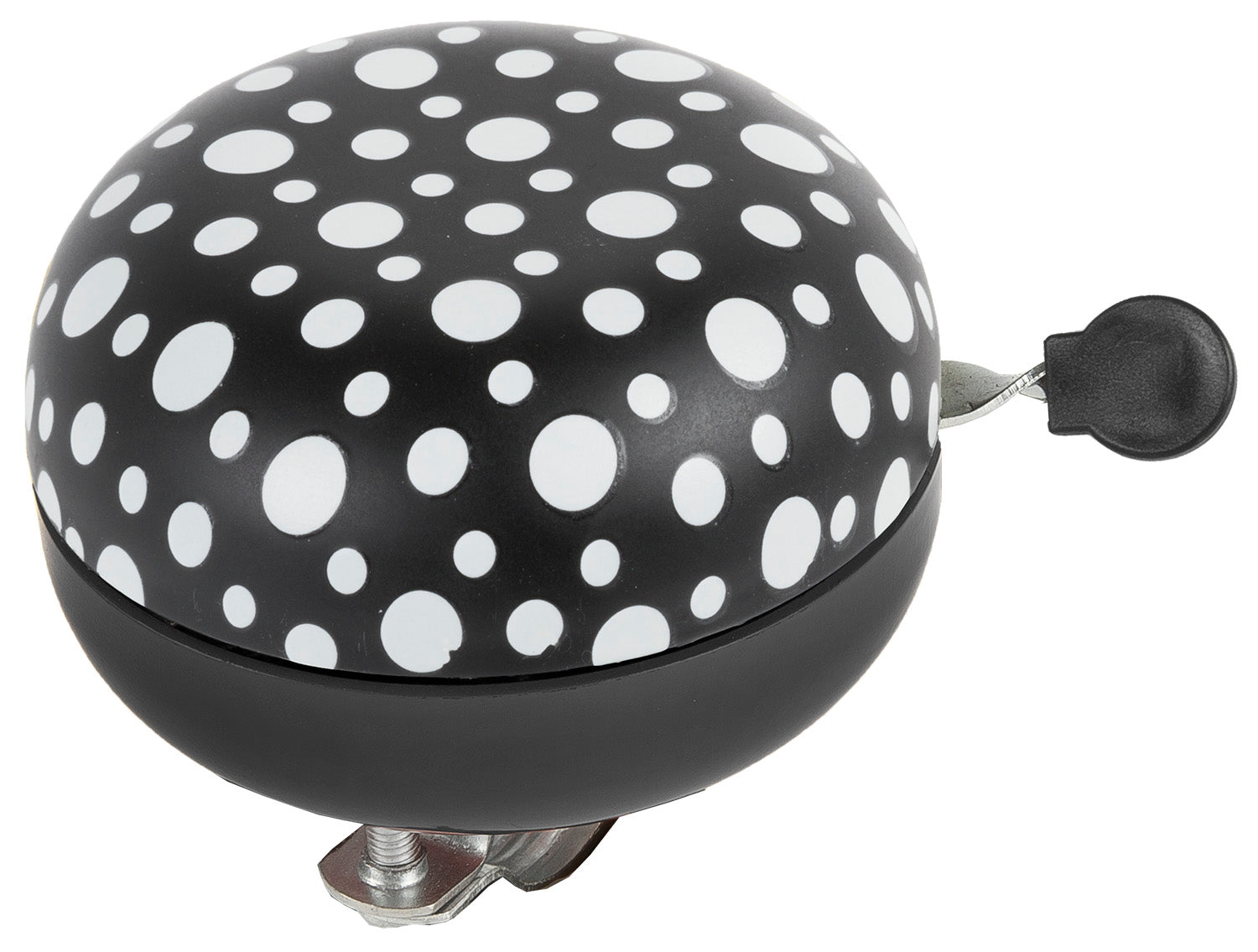 Fietsbel Ding-Dong M-Wave ø80mm - black with white fluorescent dots