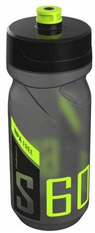 Bidon met schroefdop Polisport S600 - 600 ml - transparant zwart / zwart / lime groen