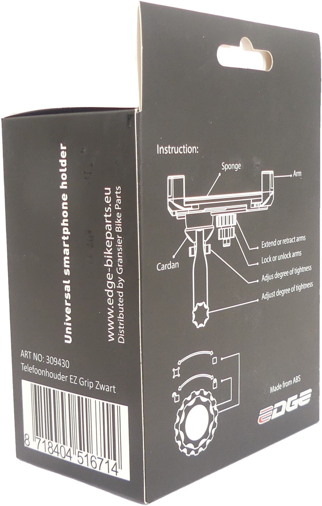 Telefoonhouder Edge EZ Grip - zwart