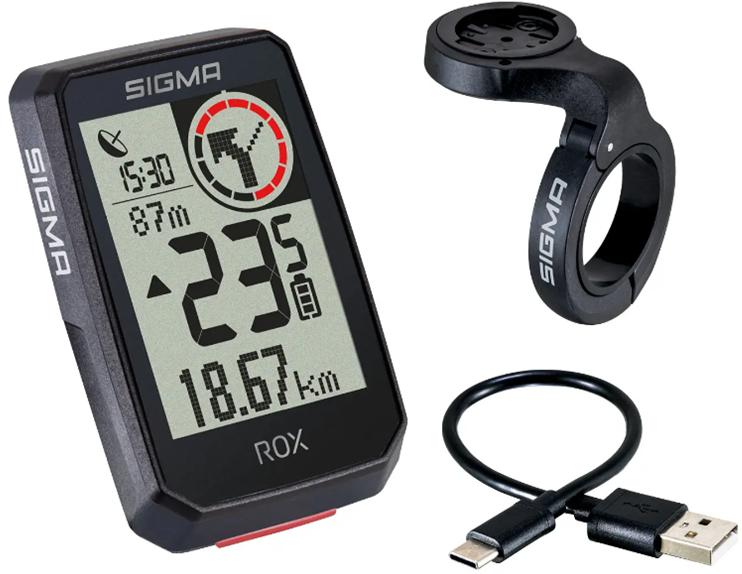 Fietscomputer GPS Sigma ROX 2.0 met overclamp butler stuurhouder - zwart