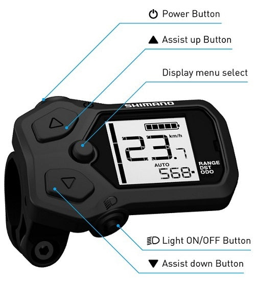 E-bike display / fietscomputer Shimano STEPS SC-EN500 voor 22,2 mm doorsnede stuurbuis