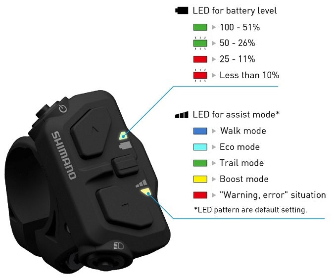 Schakeleenheid (links) Shimano STEPS SW-EN600-L - 35,0 / 31,8 mm klemming
