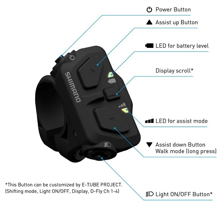 Schakeleenheid (links) Shimano STEPS SW-EN600-L - 22,2 mm klemming