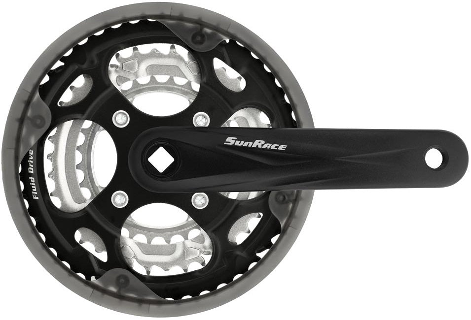 Crankstel 7/8 speed SunRace FCM300 48-38-28T/170mm voor vierkante as - zwart