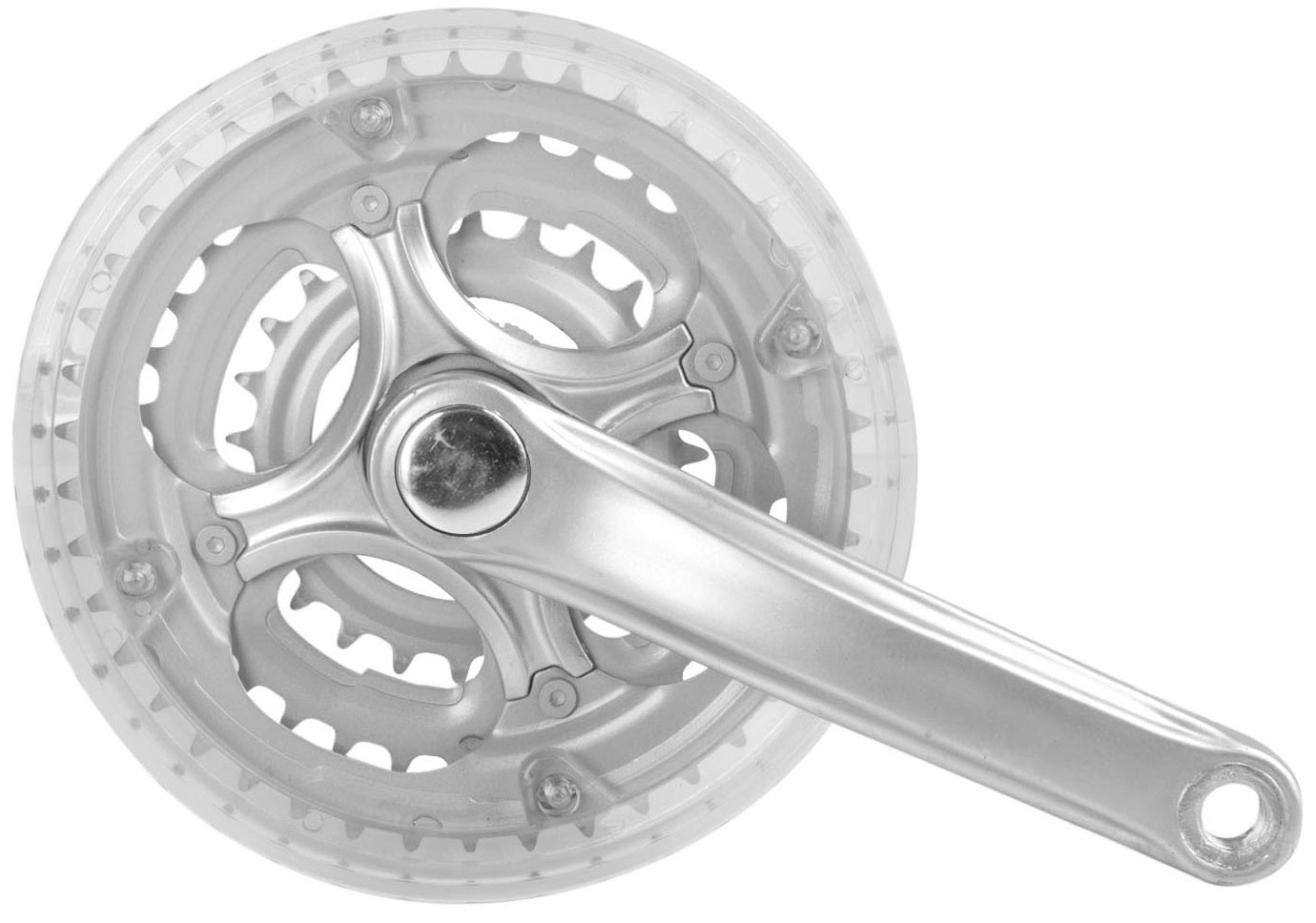 Crankstel 3 speed Mighty 170 mm 42/34/24T met kettingrand - zilver