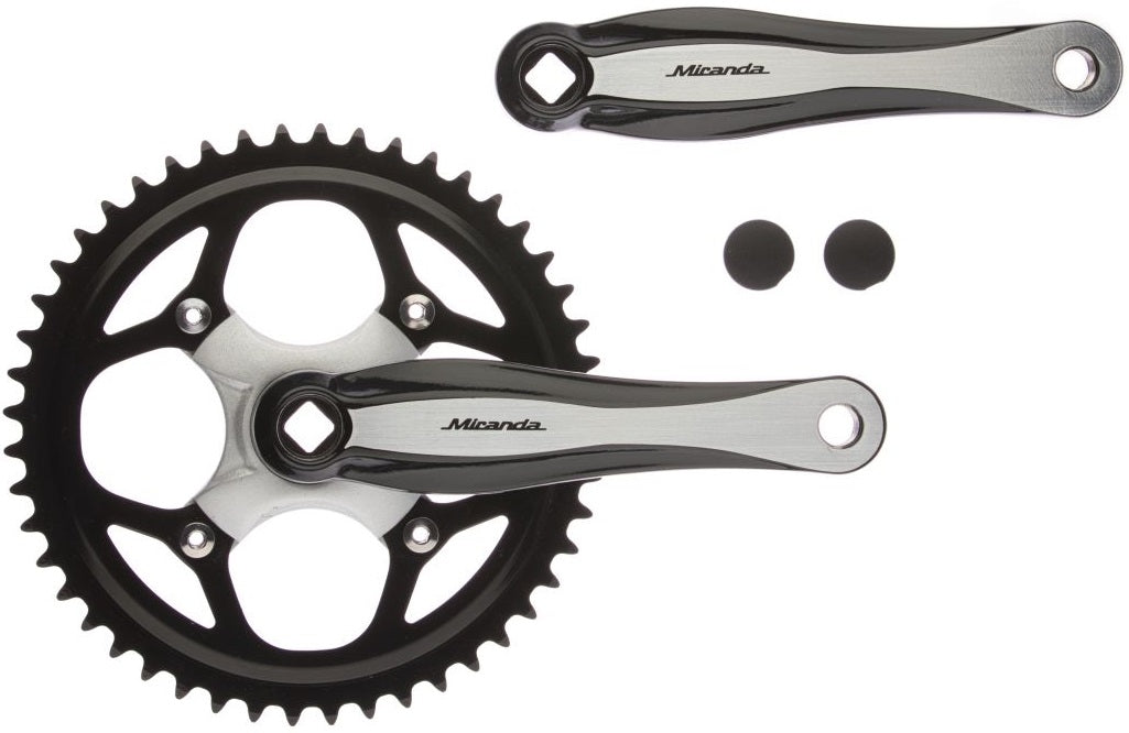 Crankstel 48T Miranda Beta 1+ voor 3/32" ketting - aluminium - zwart