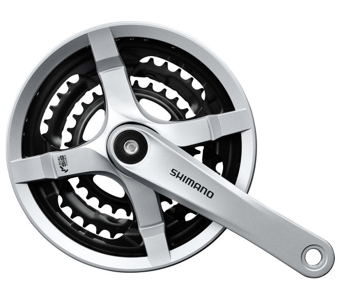 Crankstel 6/7/8-speed Shimano FC-TY501 - 175mm 48 x 38 x 28T - zilver
