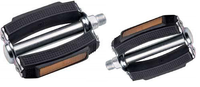 Pedaalset Marwi 677H met reflectoren - zilver/zwart (werkplaatsverpakking)