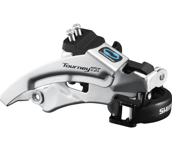 Voorderailleur 7/8-speed Shimano Tourney FD-TX800 top swing - lage klem - 42-48T - Zwart/Zilver