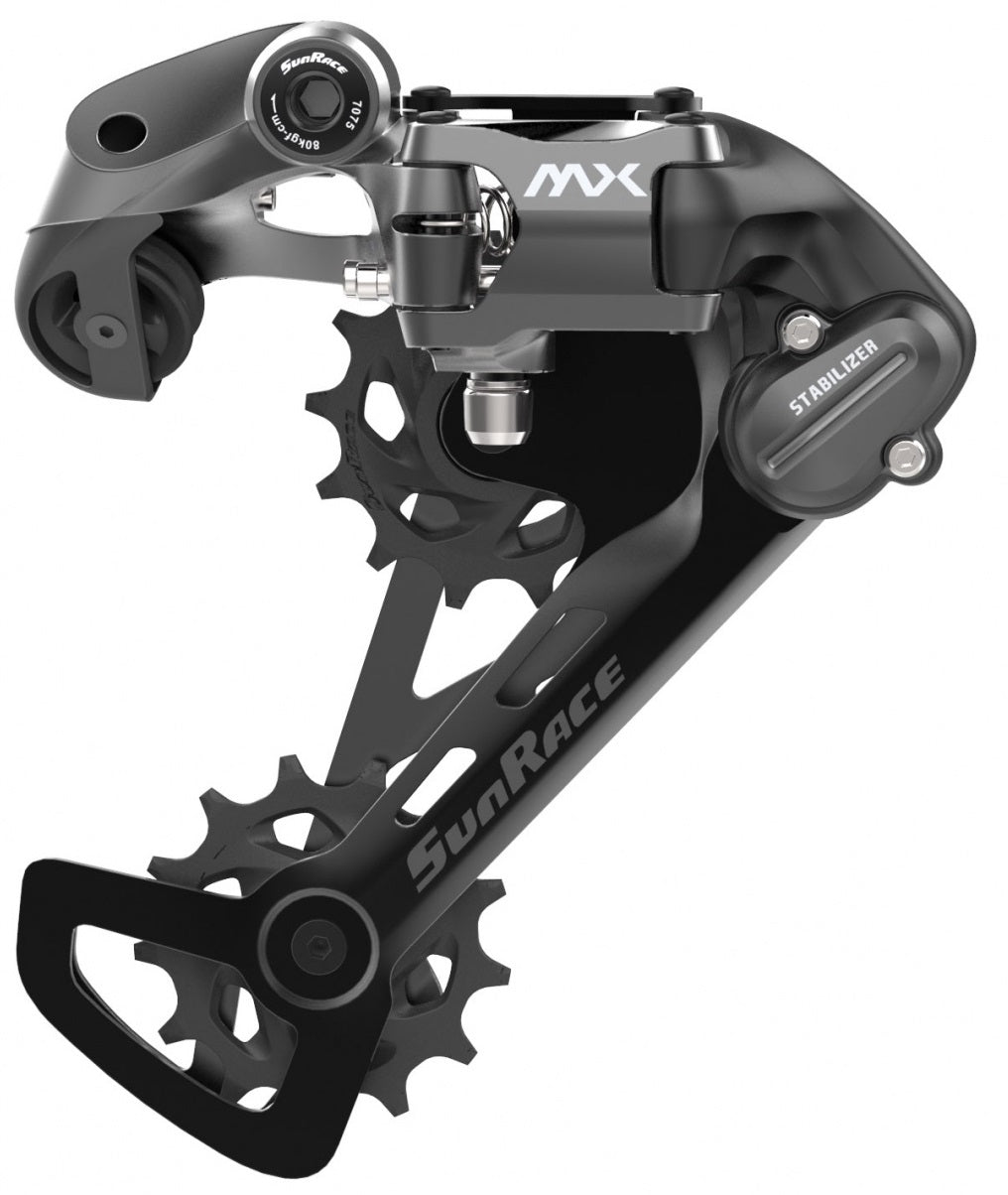 Achterderailleur 10/11/12-speed Sunrace RDMX600 met middellang kooi - directe montage - Zwart
