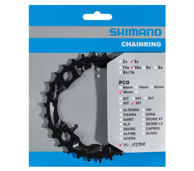 Kettingblad 30 tands Shimano FC-MT500 / FC-M523 (AN) 10 speed - zwart