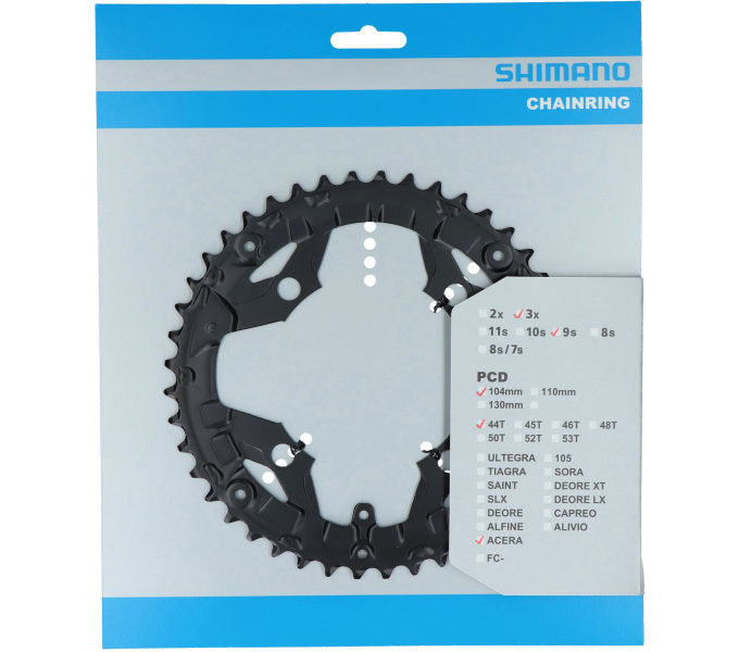 Kettingblad Shimano Acera FC-T3010 9 speed - 44 tands voor kettingbeschermer - zwart