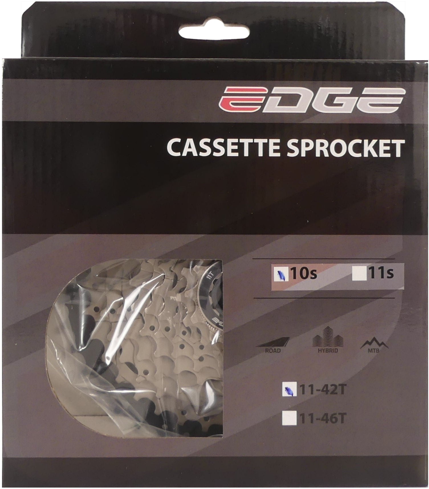 Cassette 10 speed Edge CS-M6010 11-42T - zilver/zwart