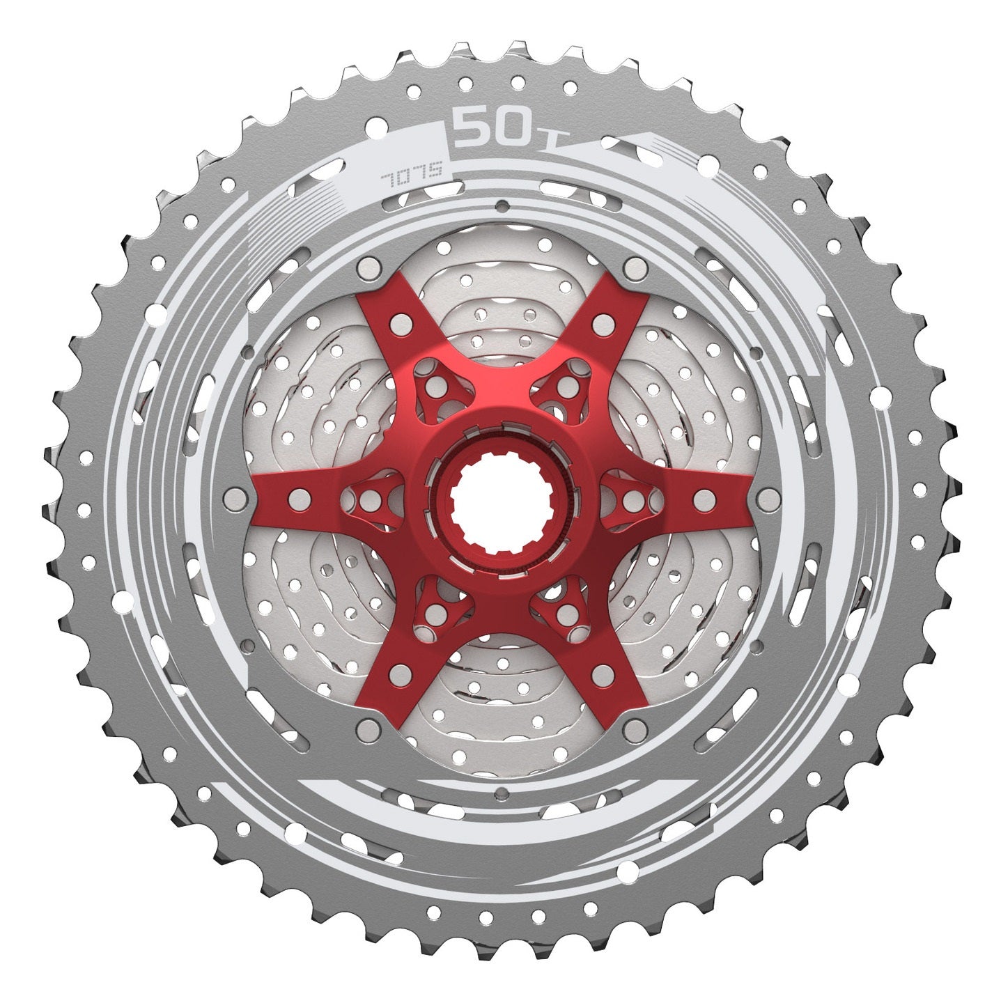 Cassette 11 speed Sunrace CSMX8 11-42T - zilver/rood