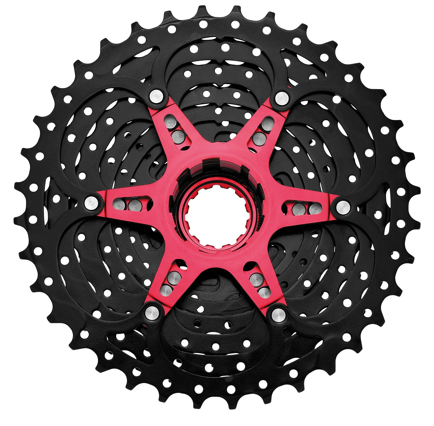 Cassette 10 speed Sunrace CS-MX0 11-36T - zwart/rood