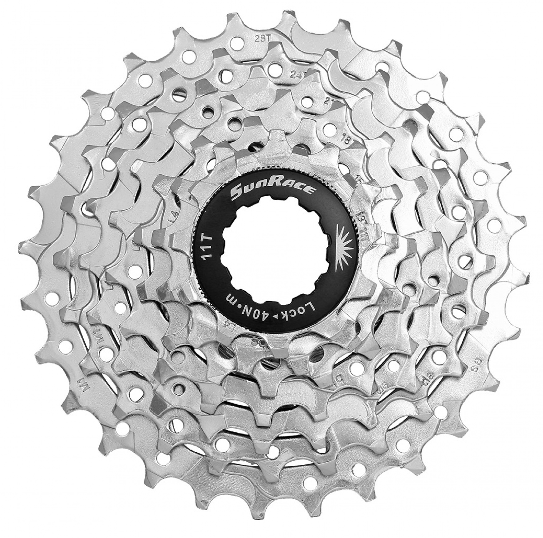 Cassette 7 speed Sunrace CSM63 12-28T - nikkel
