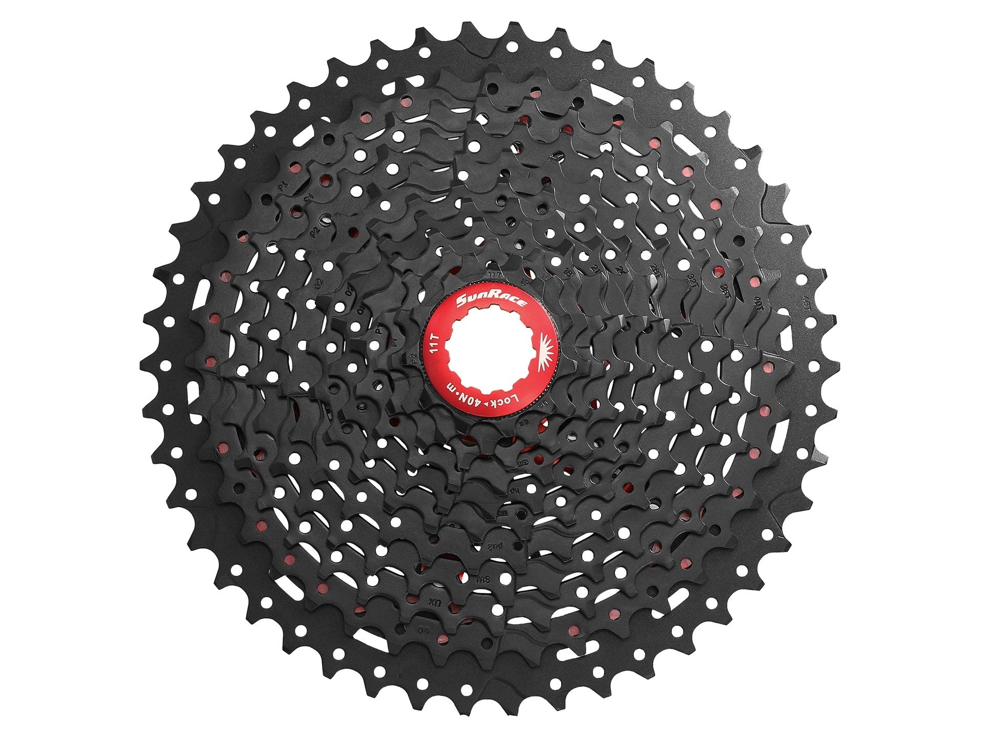 Cassette 11 speed Sunrace CSMX8 11-46T - zwart / rood