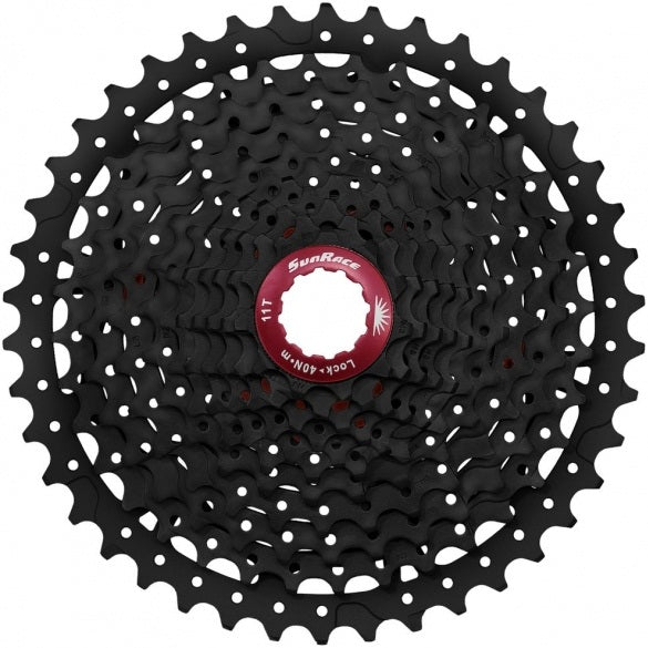 Cassette 11 speed Sunaace CSMX8 11-42T - zwart / rood