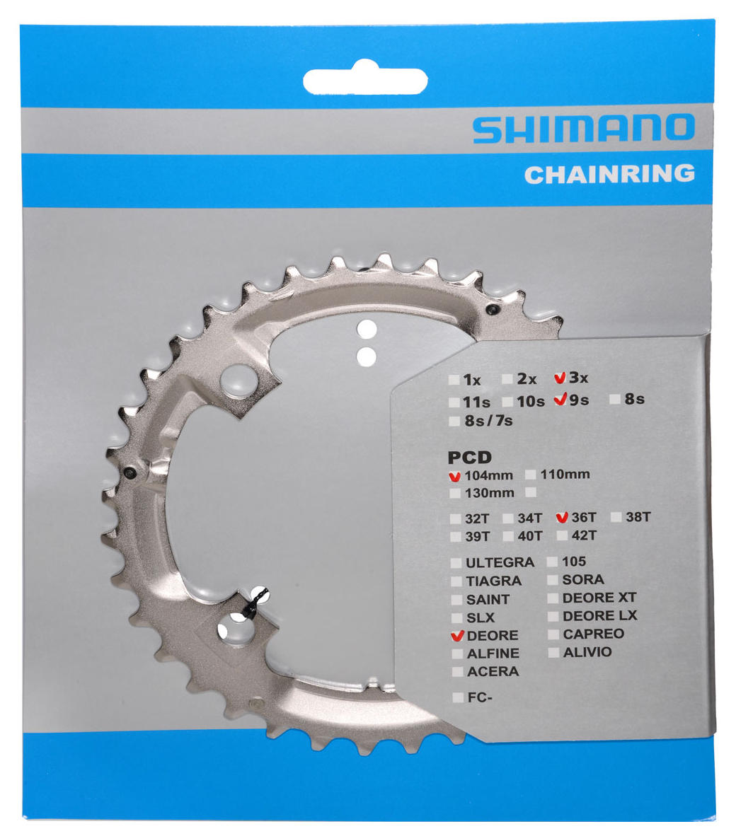 Kettingblad 36T Shimano Deore FC-M532 - zilver