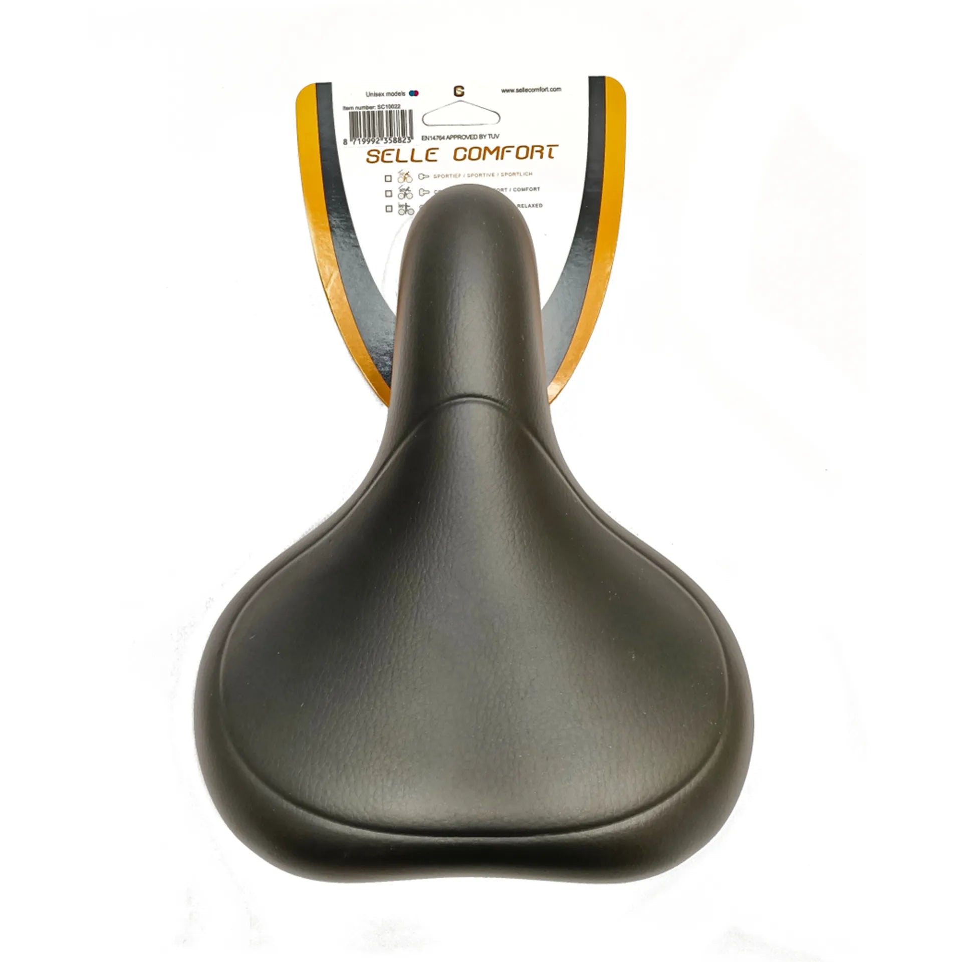 fiets zadel - Selle Comfort E-bike met handgreep zwart soft, zonder strop