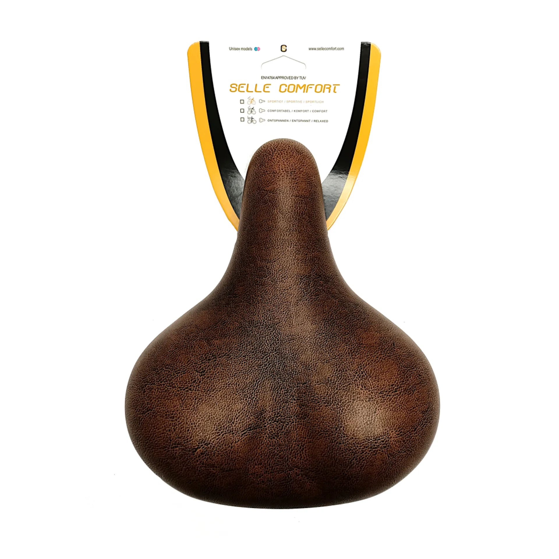 fiets zadel - Selle Comfort - Retro medium bruin - zonder strop