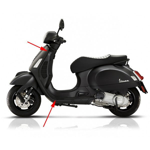sierstrip Piaggio origineel links <2018 zwart gts 125cc, gts 300 (euro4) 1b005779