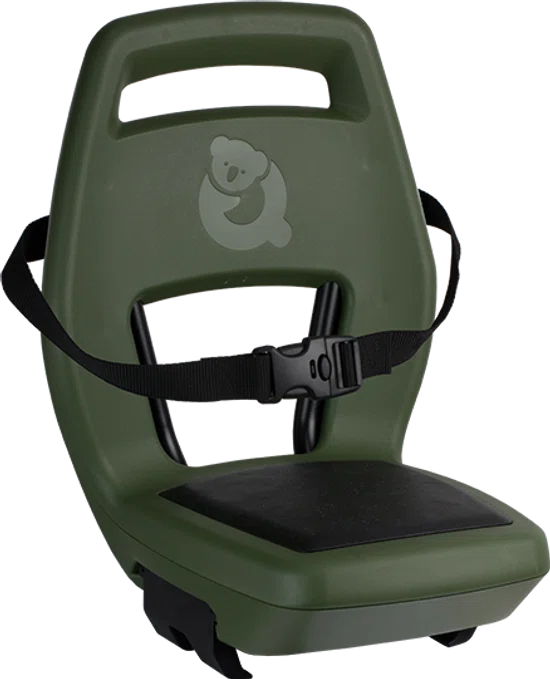 Fietsstoeltje -Qibbel Junior 6+ Fietsstoeltje Achter Bagagedrager bevestiging - Magic Green - inclusief voetbeschermingsplaten en voetsteunen