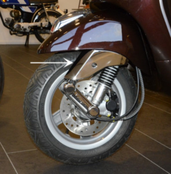 beschermkapje DMP voorvork boven exclusive line chroom vespa lx