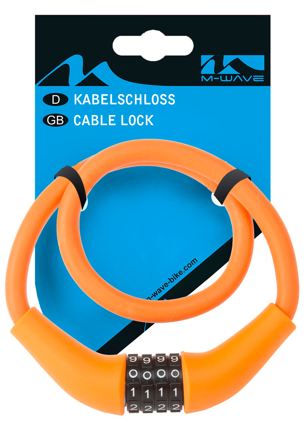 Kabelcijferslot M-Wave Silicon 900 x 12mm - oranje
