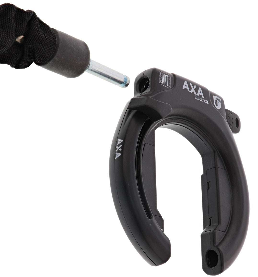 Ringslot Axa Block XXL Retractable - zwart