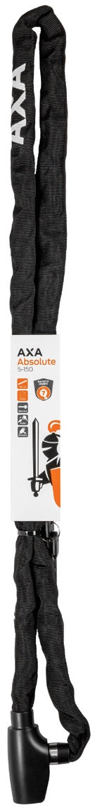 Kettingslot Axa Absolute 5-150 met polyester hoes - zwart
