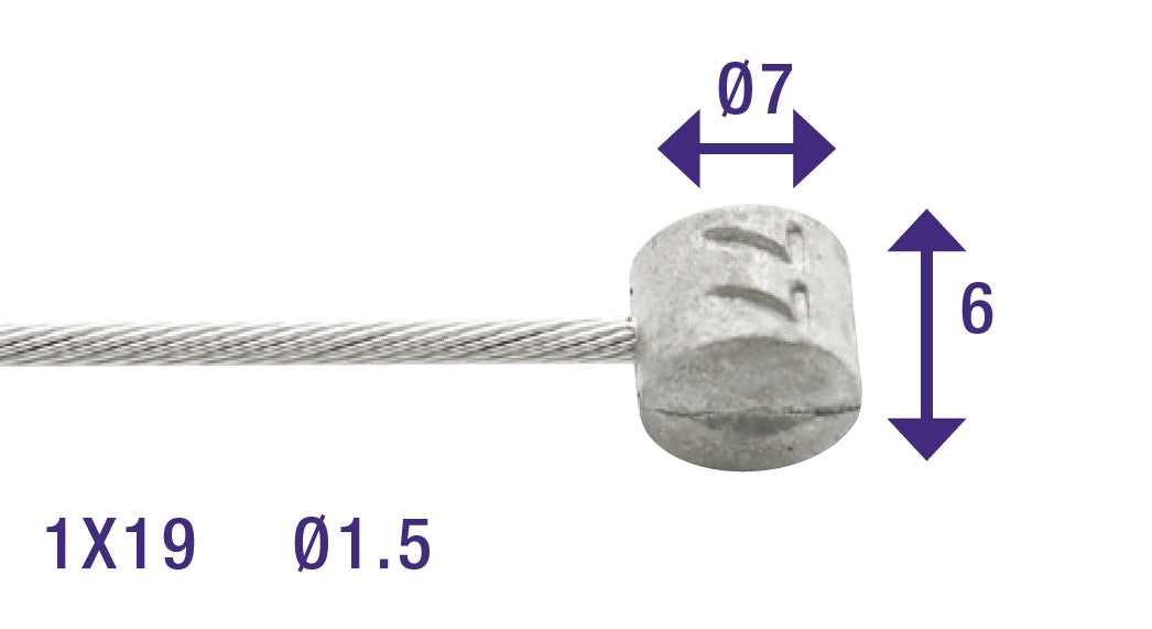 Rem binnenkabel Elvedes 2250mm RVS ø1,5mm Weinmann tonnippel (100 stuks in doos)