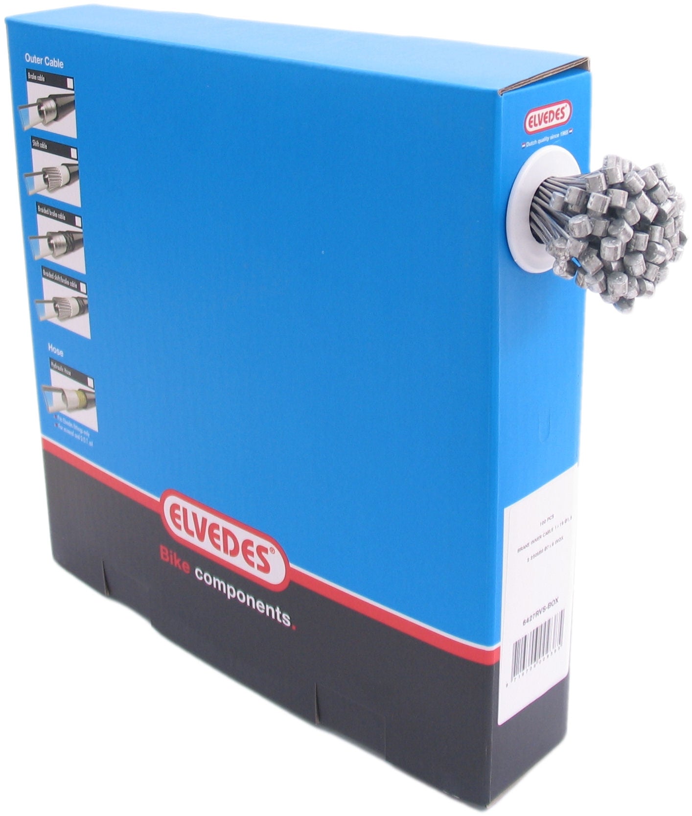 Schakel binnenkabel Elvedes 2250mm RVS Ø1,1mm N-nippel Ø4 × 4 (100 stuks) - Zilver