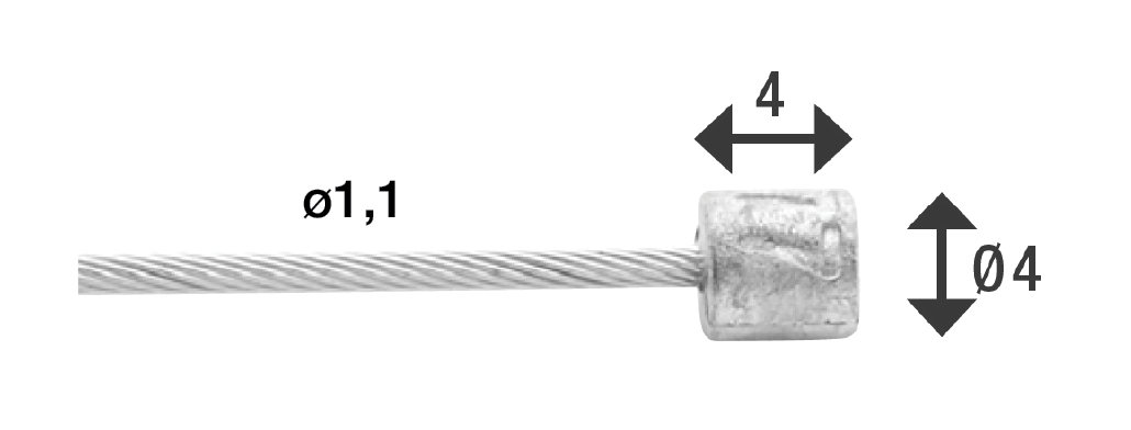 Schakel binnenkabel Elvedes 5000mm RVS ø1,1mm Shimano / SRAM N-nippel (op kaart) - Zilver