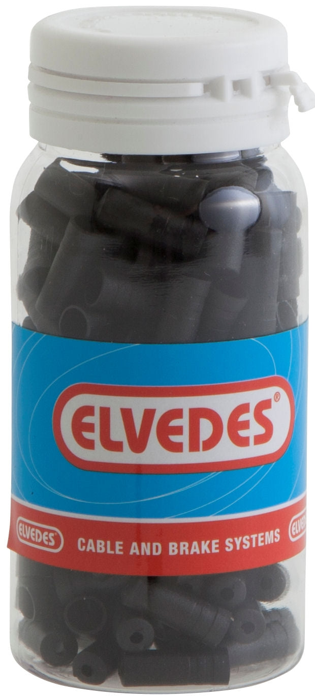 Kabeleindhoedjes Elvedes Ø5,0mm PVC - zwart (150 stuks)