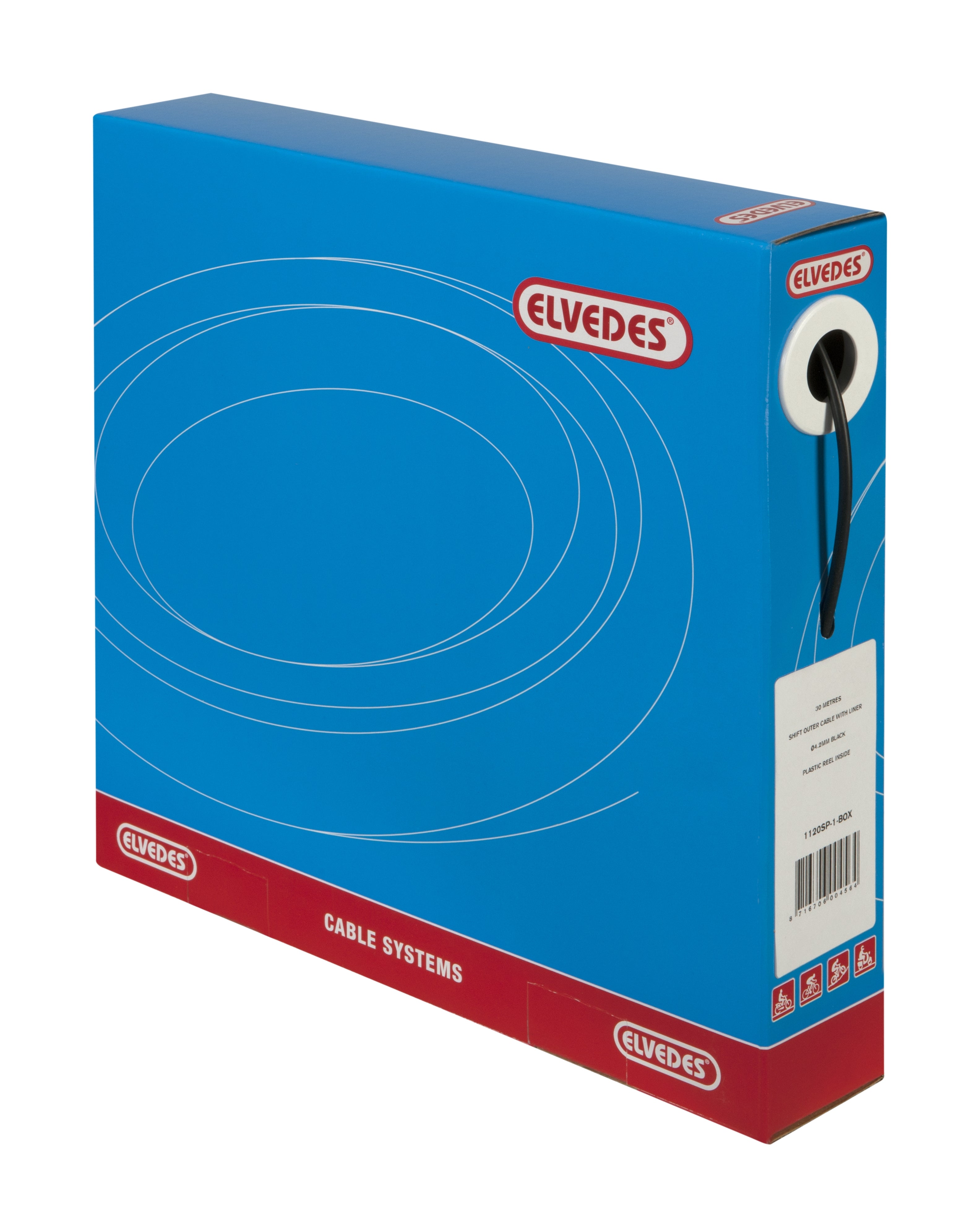 Schakel buitenkabel Elvedes met teflon voering 30 meter / Ø4,2mm - zwart (30 meter in doos)