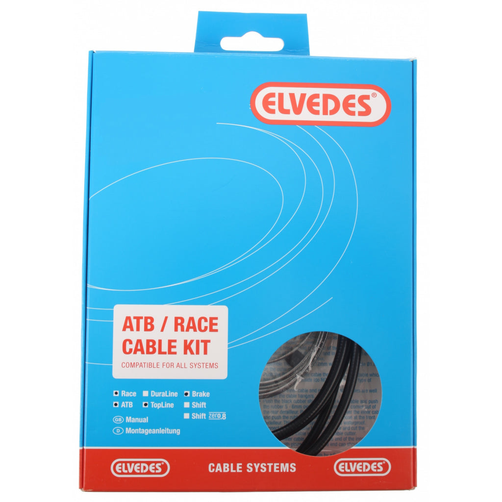 Rem kabelkit Elvedes ATB / Race compleet - zwart (in doosje)