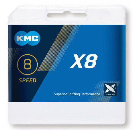 Ketting 8 speed KMC X8 1/2 x 3/32" - zilver