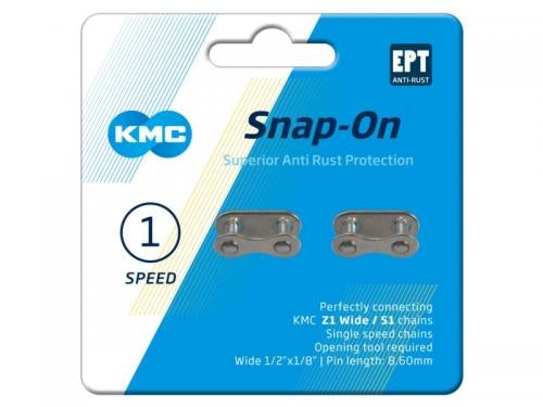 Kettingschakel KMC single speed Snap-On 1/2x1/8" Wide EPT - zilver (2 stuks)
