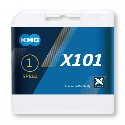 Ketting single speed KMC X101 Silver 112 schakels - zilver