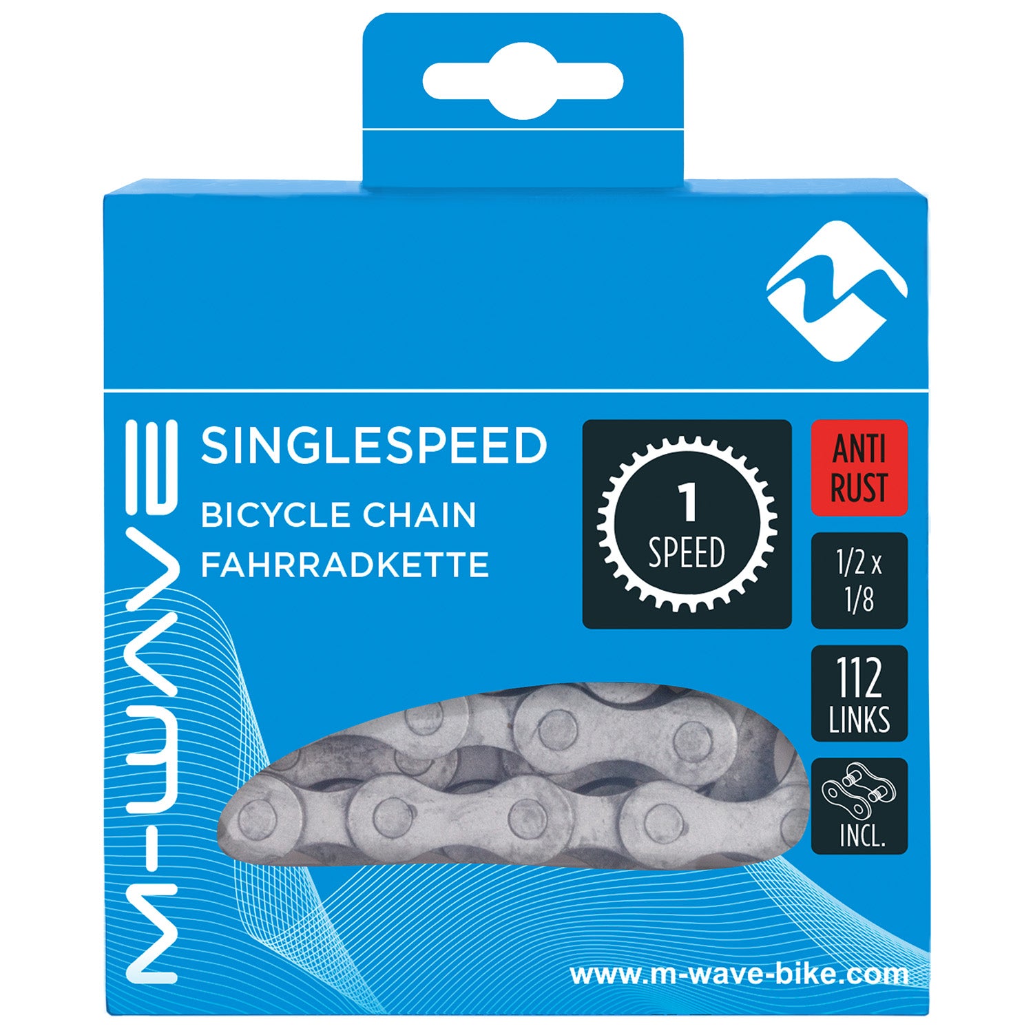Ketting M-Wave single speed / naafversnelling anti-roest - 112 schakels