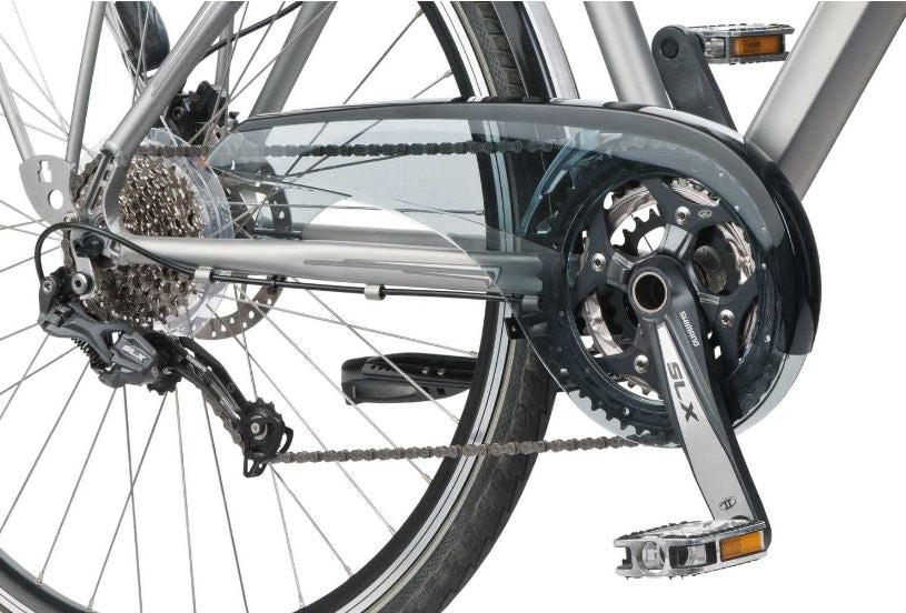 Kettingscherm Axa Scope 2 voor 46-48 tands tandwielen - lichtgrijs met zwarte rand (winkelverpakking)