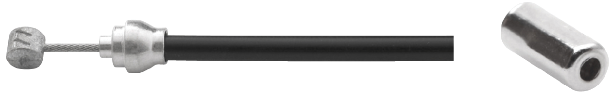 Rem kabelkit Elvedes 1700 + 2000 mm verzinkt met T-nippel - zwart