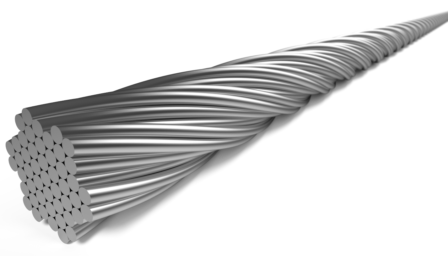 Rem binnenkabel Elvedes 2250mm 7×7 draads RVS ø1,5mm met V-nippel ø5,5 × 10 en T-nippel ø7 × 6mm