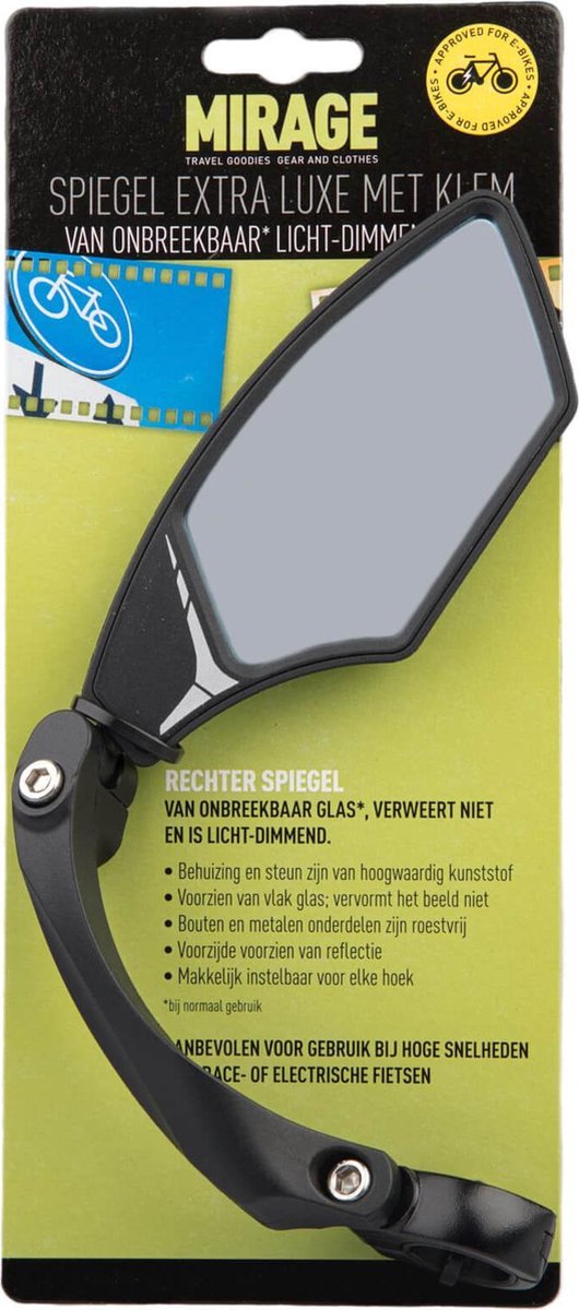fiets spiegel - Mirage spiegel Luxury met klem - rechts