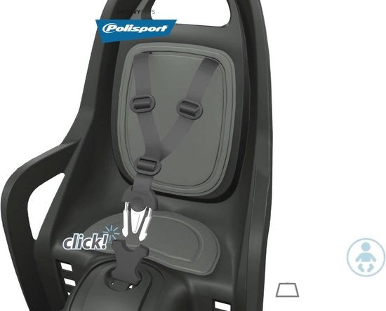 Polisport Groovy CFS Fietsstoeltje Achter - Zwart/Grijs