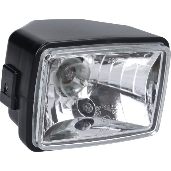 koplamp E-keur orig mod.vierkant 150mm zwart a3, sachs prima , Tomos A35, camino