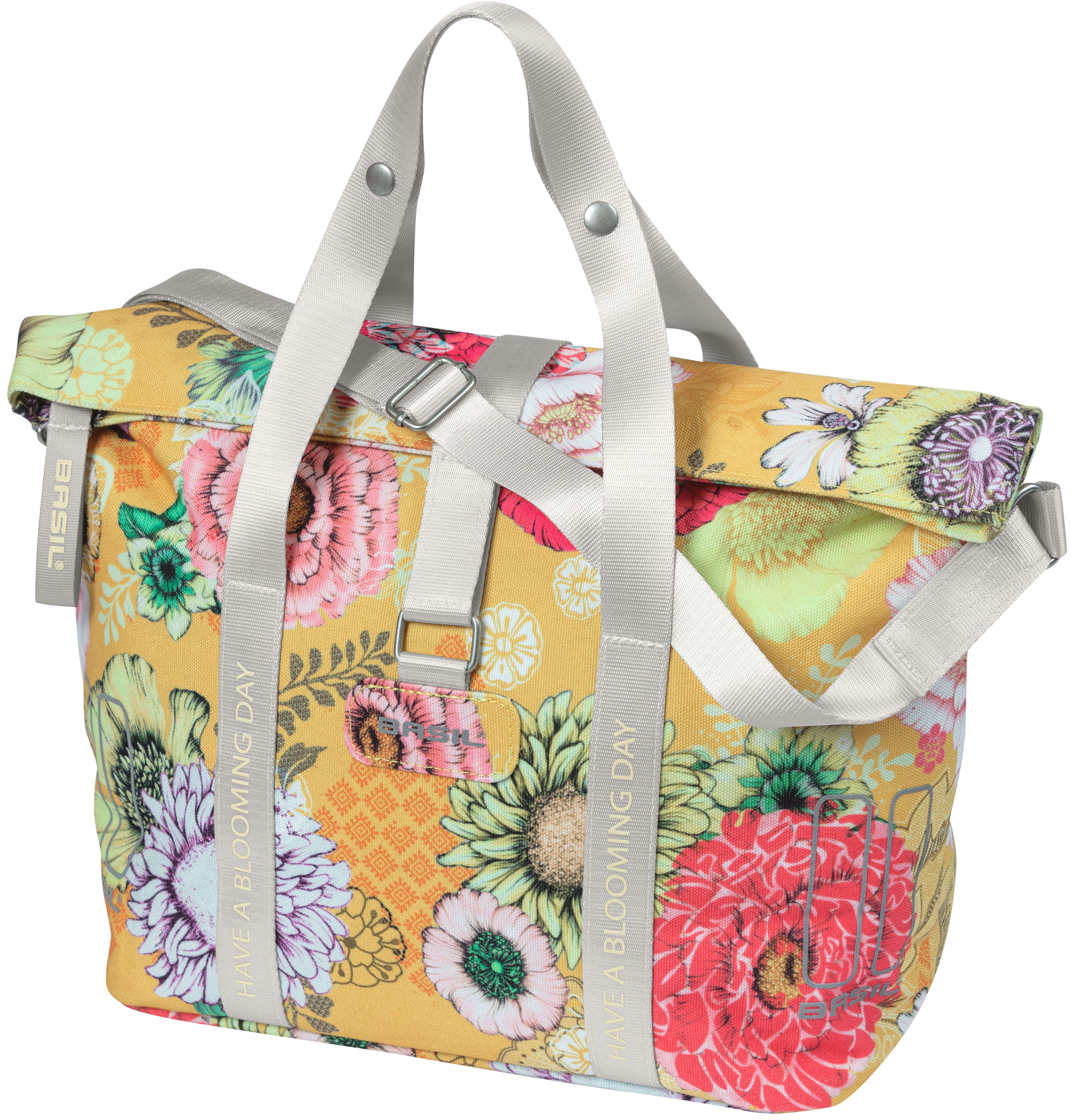 Stuurtas Basil Bloom Field KF-hook 11 liter 29 x 15 x 26 cm - honey yellow