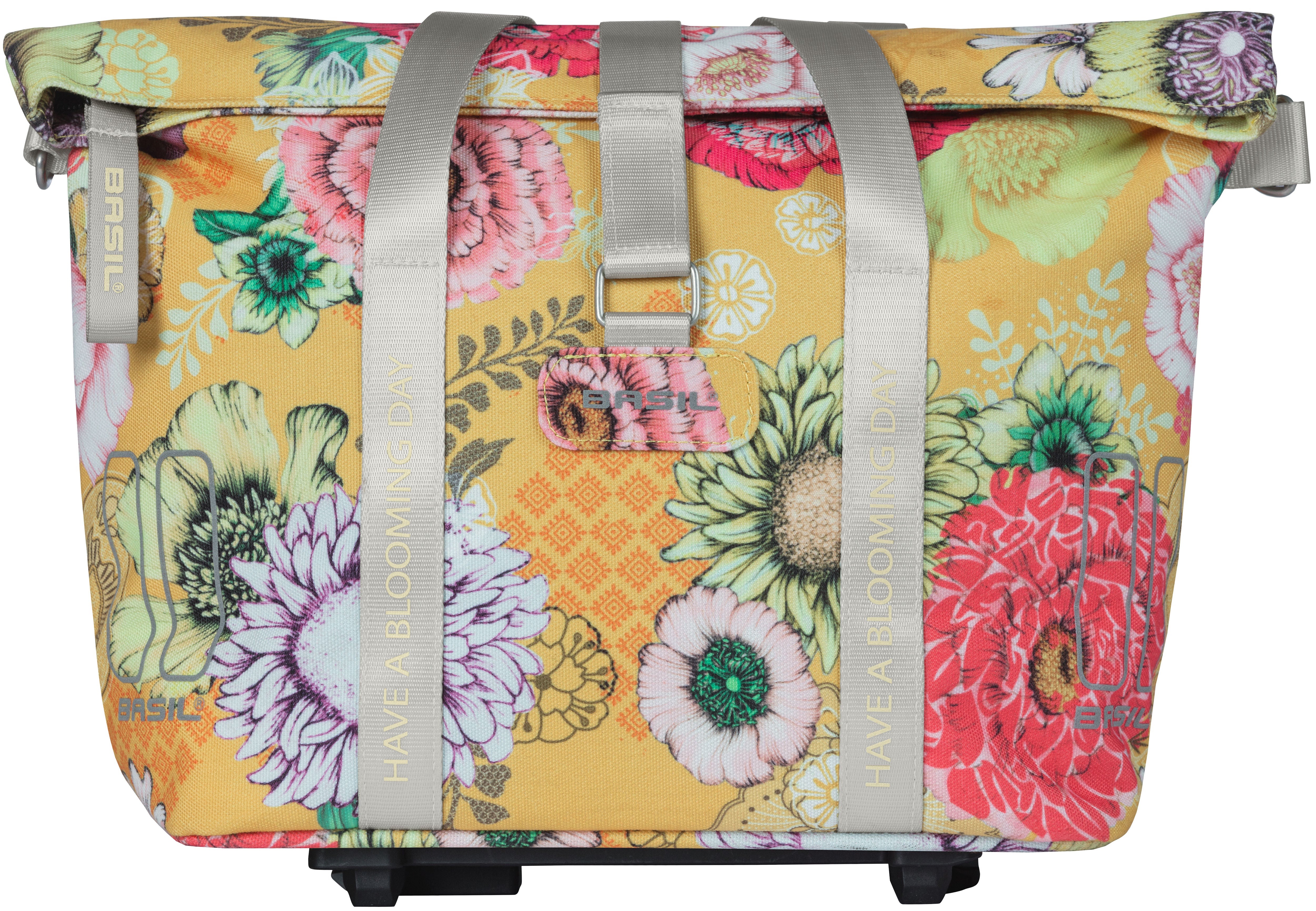 Fietstas Basil Bloom Field MIK (met KF-hook) 11 liter 29 x 15 x 28 cm - honey yellow